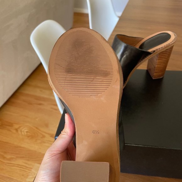 Madewell Slip On Heeled Mules Wood Heel 6.5 - Picture 3 of 4